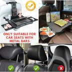 Large Foldable Backseat Tray Table, Car Laptop Desk with Cup Holder, Back Headrest Passenger Food Tray, Phone Tablet Holder, Multifunctional Travel Desk, Car Essentials for Kids & Long Road Trips - style: Car Seat Table Tray