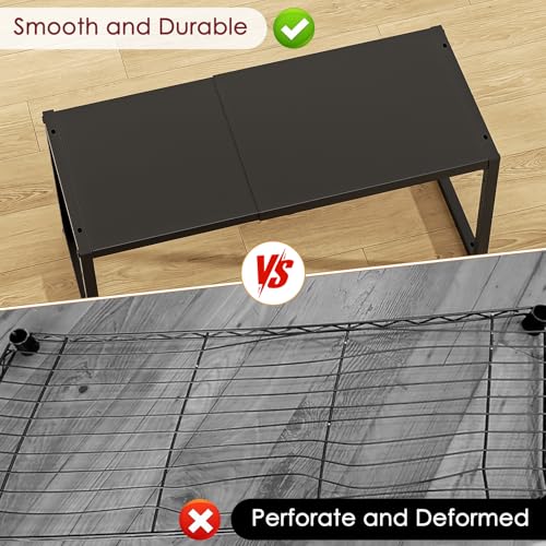 Expandable Kitchen Storage Shelves,110LBS Heavy Duty Metal Garage Shelving Units For Pot Pans Appliance,Adjustable Small Storage Shelf Rack Organizer For Kitchen Countertop Under Cabinet Garage Pantry - size: 1 Tier：10.2"D x 23.8"W x 11.4"H