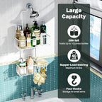 Epicano Shower Caddy Hanging, Anti-Swing Over Head Shower Caddy Rustproof with hooks for Towels, Sponge and more,White - color: White