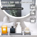 4PCS Stone Drying Tray for Bathroom Sink and Kitchen Counter, Fast Drying Diatomite Stone Sink Tray Soap Trays, Diatomaceous Coaster, Water Absorbing Stones Trays for Sinks - color: Gray 4stripes