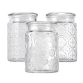 Adodeen 24oz Wide Mouth Mason Jars, 3-Pack Glass Jars With Lids, Pickle Canning Jars For Candy, Sugar, Coffee, Tea, Spice, Cookie, Dishwasher Safe - color: Glass Lid-Sunflower/Bigonia/window(24oz)