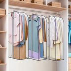 LANDNEOO 6 Pack Clear Garment Bags for Hanging Clothes with Zippers on Double Sides - 10'' Clothes Storage for Coat, Dress, and Fur in Closet - 40'' Long Suit Bags - size: 40 inch