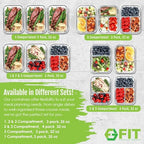 2 & 3 Compartment Glass Meal Prep Containers (4 Pack, 32 oz) - Glass Food Storage Containers with Lids, Bento Box, Portion Control, Airtight, Oven & Freezer safe, Food Container, Lavender - color: Lavender (2,3 compartment - 4 pack, 32oz)