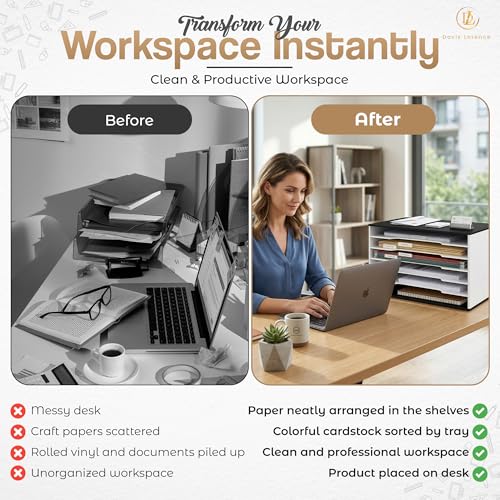 12x18 Construction Paper Organizer, 6-Tier Wooden Flat File for 11x17 & A3 Sheets | Large Durable wood composite organizer Paper Storage for Classroom, Office & Art Room | Black & White| - size: 6 tiers Black & White 20.25"W x 12.25"H x 13.25"D