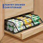 Stackable Soda Can Organizer Rack, Stacking Can Dispensers Refrigerator Organizer Bins Pop Soda Dispenser Canned For Fridge, Freezer, Kitchen, Cabinets (Black, 6)