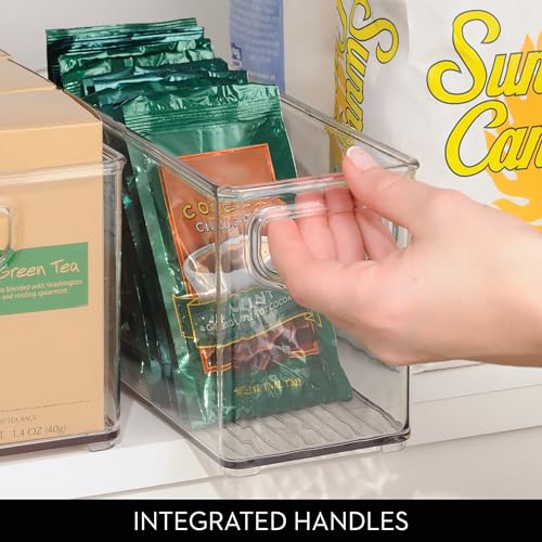 iDesign Slim Clear Plastic Stackable Storage Bin, Tall Narrow Organizer for Kitchen or Pantry, 4-Pack - style: Pack of 4