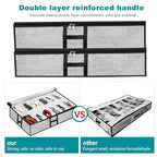 Under Bed Shoe Storage Organizer for Closet 2 Pack- Fits 24 Pairs Underbed Shoes Container Boxes, Light Grey - color: Light Grey-24pairs, style: H-Handle