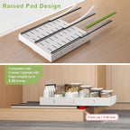2-Pack-Expandable-Pull-Out-Cabinet-Organizers For Kitchen, Adjustable Slide Out No Drill Adhesive Drawers With Raising Pad For Framed Cabinet, Heavy Duty Sliding Roll Out Shelves Inside Cabinet - color: White
