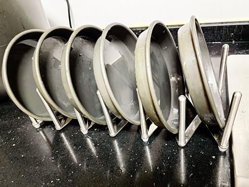 Pot Lid Organizer Pot Lid Holder Adjustable Pot Lid & Plate& Pans multipurpose Organizer Rack Holder Stainless Steel Dish Plate Drying Rack