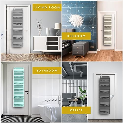 HOMELUX THEORY UPGRADED 6 Tiers Over The Door Organizer Hanging - 100D EXTRA THICK & 50lbs HUGE CAPACITY, 12 Side Mesh Pockets Over The Door Shoe Organizer, Hanging Closet Organizer (Baby Blue, 2pc) - color: 5. Baby Blue, size: Standard 2 sets