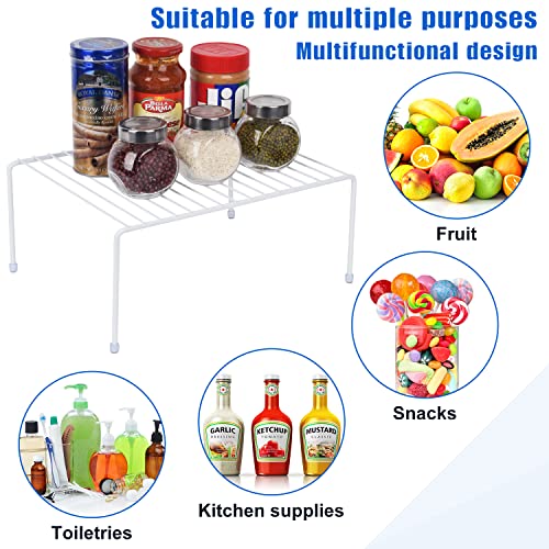 SIBAO Kitchen Cabinet Storage Shelf Rack/Plastic Feet - (13.1 x 10.2 Inch) - Steel Metal - Rust Resistant Finish - Cups, Dishes, Cabinet & Pantry Organization (2, White) - color: White