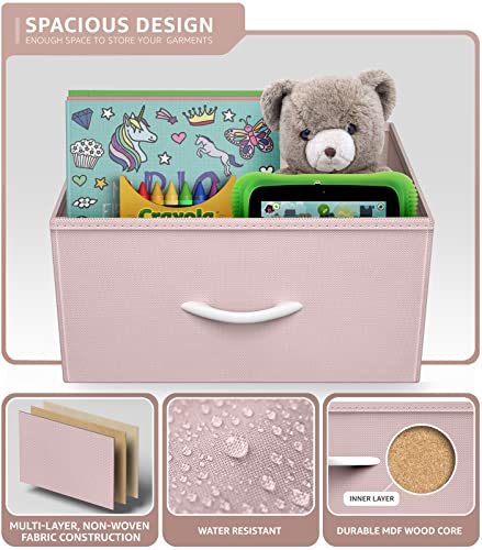 Sorbus 1 Drawer Shelf Storage Nightstand - Kids Bedside Furniture End Table Night Stand with Steel Frame Wood Top & Easy Pull Fabric Bins. Dresser & Chest for Home Bedroom Accessories Office & College - color: Pink, style: 1 Drawer