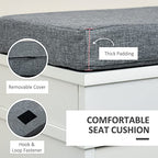 HOMCOM Modern Shoe Rack Bench for Entryway, Storage Organizer with Cushion, 2 Drawers, Adjustable Shelf, Holds 8 Pairs, White - color: White