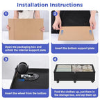 Babenest 4-Pack Under Bed Storage Organizer with Clear Zippered Lid, Foldable Rolling Underbed Drawers on 6 Wheels, Space Saving Clothes, Shoes, Toy Storage for Bedroom, Dorm, Closet - size: 4 Pack