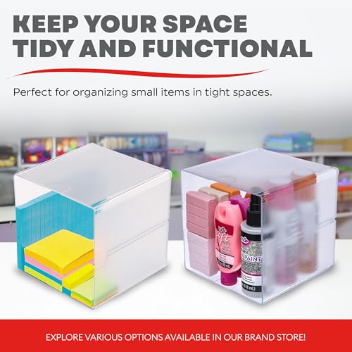 Deflecto Stackable Open Cube Organizer, Desk and Craft Organizer, Clear, 6"W x 6"H x 6"D (350401CR) - style: Open Cube