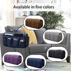 Armchair Caddy, Sofa Armrest Organizer with 14 Pockets, Waterproof Non Slip Recliner Remote Control Holder, Couch Chair Arm Storage for TV Remotes, Phone, iPad, Magazine, Books - color: Navy Blue