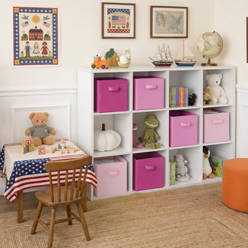 Cupic Cupid 11 Inch Storage Cube, Fabric Cube Storage Bin with Handles, Storage Cube Organizer for Clothes and Toys, Collapsible Cube Bins for Closet, Shelves, Nursery, 6-Pack, Pink Gradient - color: Pink Gradient, size: 11 Inch
