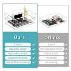 HIIMIEI Acrylic Paper Tray 2 Pack Clear Letter Tray Desk Stackable Organizer for School, Home, Office - Horizontal - style: Horizontal