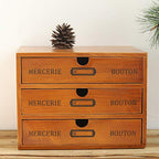 Willcome Wooden Storage Box with Drawers Portable Wooden Desktop Organizer for Home Office Counter Craft Decor