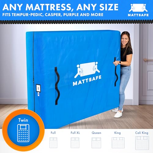 Nordic Elk Mattress Bags for Moving and Storage (Twin) Heavy Duty Moving Supplies, 8 Sturdy Handles, Strong Zipper, Mattress Cover Bed Bags, Storage Cover Essentials Packing Protector - size: Twin