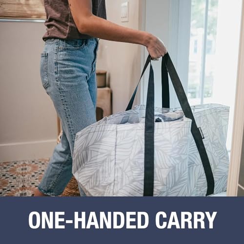 CleverMade Frakta Basket Reusable Grocery Tote - 76L - Pack of 2 - Ocean Blue - Collapsible Storage Shopping Organizer - Heavy Duty Utility Bag Home - color: Ocean, size: 76L