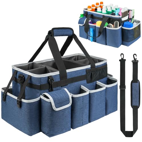 Cleaning Caddy Bag,Extra Large Cleaning Supplies Organizer with Handle for Housekeepers,Blue - color: Blue, size: Extra Large
