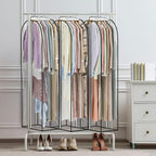 LANDNEOO 6 Pack Clear Garment Bags for Hanging Clothes with Zippers on Double Sides - 10'' Clothes Storage for Coat, Dress, and Fur in Closet - 60'' Long Suit Bags - size: 60 inch