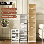 ANTBOX Shoe Organizer Storage Box, Portable Folding Shoe Rack for Closet with Magnetic Clear Door,Large Sneaker Cabinet Bins Sturdy Easy Assembly 8 Layers-8 Grids - size: 8 Layers-8 Grids