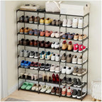 SMILHELTD Large Shoe Rack Shoe Storage Organizer for Entryway Heavy Duty Free Standing Shelves Space Saving for Sneakers Hallway Garage Organization (3 Row 8 Tier)