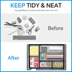 Desk Drawer Organizer, Office Drawer Divider Organizer Tray with 6 Compartments, Metal Mesh Desktop Organization and Accessories for Stationery Makeup Kitchen Toolroom School ＆Office, 12.6x8.27x1.6 in - size: Large-2 Pack