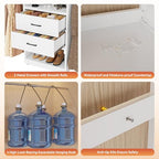 Metal Closet System, 4FT-8FT Closet Organizer System with 4 Expandable Hanging Rods and Metal Tower,79"H Walk in Closet System with 2 Drawers and Shelving,Built in Closet,Wall Mount,White