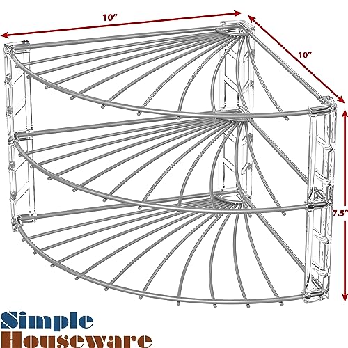Simple Houseware 3-Tier Counter Corner Shelf Organizer, Silver - color: Silver