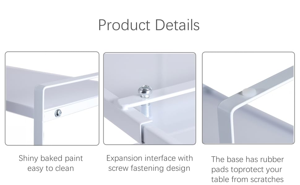 Expandable Cabinet Shelf Organizer Riser for Kitchen Pantry Cupboard Under Sink Countertop (white, 8.2’’D * 12.2-21.6’’W * 10.4’’H) - color: White, size: 8.2''D * 12.2-21.6''W * 10.4''H