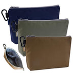 Tool Pouch Zipper Small Tool Bag Pouches Organizer Bag with Metal Carabiner, Nylon 1680D Heavy Duty for Wrenches, Screwdrivers & Office Supplies, Pack of 3, Green, Khaki, Blue, 11 Inch - color: 3 Pack, 11" Blue, 11" Khaki, 11" Green