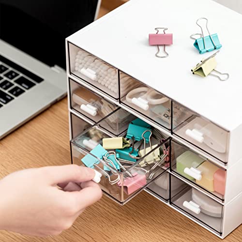 Desk Organizer-Stackable Storage Drawers, Plastic Compact Desk Storage Box Perfect for Collection Small Item/Cosmetic Office Organizer - 3 drawers (White) - size: 9*6.5*2inch - 3 Compartment