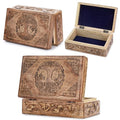 Ajuny Wooden Jewelry Box - Hand Carved Mango Wood Tree of Life Celtic Carving Decorative Multipurpose Keepsake Box, Treasure Chest Memory Box Organizer Travel Trinket Holder Case Gifts - 8x5 Inch - style: Celtic Tree