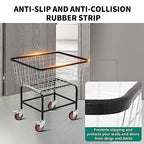 Large Rolling Laundry Cart with Wheels Holds 2 Washer Loads, Wire Laundry Basket, Heavy-Duty Steel Storage Basket with Galvanized Finish, for Commercial or Home Laundry - size: 2 Washer Loads