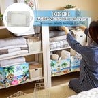 Geelin 3 Pcs Beach Baskets Summer Storage Basket for Gifts Collapsible Waterproof Canvas Cute Storage Bin Organizer with Handles for Book Closet Shelf Nursery Decor - style: Beach