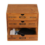 Willcome Wooden Storage Box with Drawers Portable Wooden Desktop Organizer for Home Office Counter Craft Decor