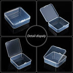 48 Packs Clear Small Plastic Containers Transparent Storage Box with Hinged Lid for Small Items Crafts Jewelry (2.9 x 2.9 x 1 Inches) - size: 2.9 x 2.9 x 1 in