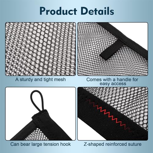 2 Pack Small Cargo Net Pocket Storage Mesh Netting Organizer with 8 PCS Mounting Screws for Car RV SUV Camper Boat 15.7 x 13.8 inches - size: 15.7 x 13.8 inch