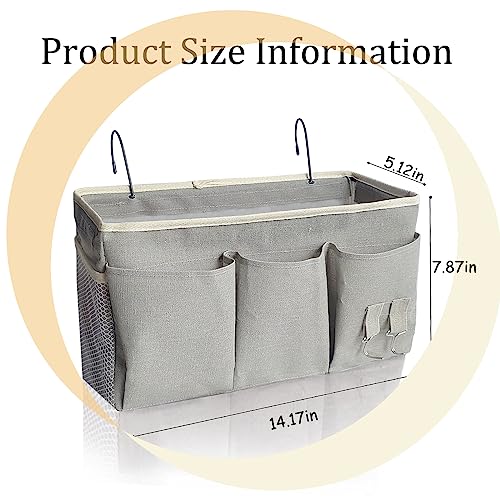 Bedside Caddy, Bedside Hanging Storage Organizer forBunk and Hospital Beds,College Dorm Bed，Can be Placed Glasses Books Mobile Phones (Grey 2) - color: 2pcs Grey