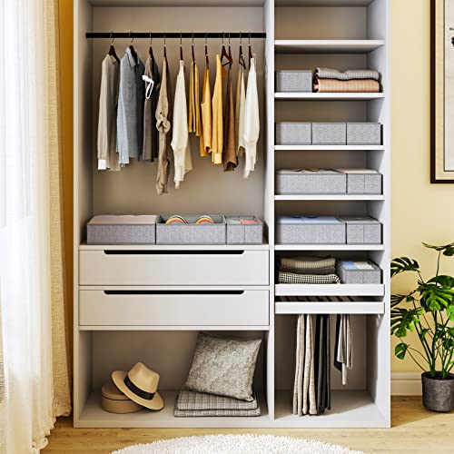 DIMJ Drawer Organizers - 12 Pack Foldable Closet & Sock Organizers, Fabric Dresser Drawer Dividers for Clothes, Underwear, Bras, Socks - color: Blended Gray, size: 12 Pack