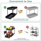 Under Sink Organizer -2 PACK|Pull Out Bathroom Organizer|2 Tier Slide Out Bathroom/Kitchen Organiers and Storage. (2 PACK Normal) - style: 2 PACK Normal