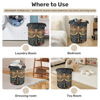 Retro Dragonfly Foldable Laundry Hamper - Waterproof Fabric Storage Basket with Handles, Clothes Hampers for Laundry,Bedroom,Dorm - color: Retro Dragonfly