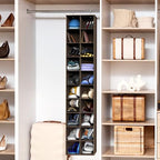 Simple Houseware 20 Section Shelves Hanging Shoes Organizer Holder for Closet, Brown - color: Brown