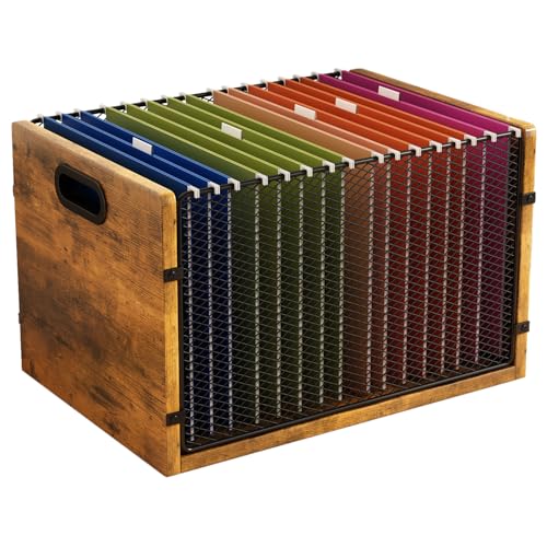 Hanging File Folder Organizer Filing Box with Handles File Organizer Holder for Desk Space-Saving Storage Bin for Letter Size – Open Design for Quick Access & Efficient Organization