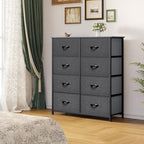 YITAHOME 8 Drawers Fabric Dresser - Storage Tower Unit Organizer Unit for Living Room & Closets - Sturdy Steel Frame & Easy Pull Fabric Bins - color: A-dark Grey
