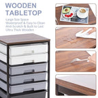 SYKIARIOL Rolling Cart with Drawers,Utility Cart With 8 Drawers and Wooden Tabletop for Living Room,Classroom,Bedroom,Bathroom,Dorm,Office,Dark Grey - color: Gray