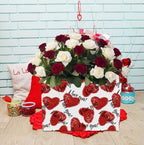 NTAOHAMPER Mothers Day Gifts Love Heart Fabric Storage Basket Empty with Handles, Books Box, Baby Shower Baptism Lovely Storage24L(Love Heart) - color: Love Heart